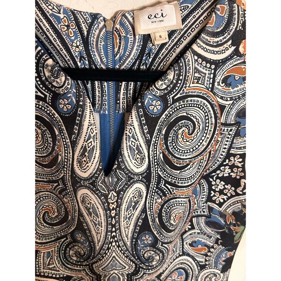 Eci New York Designs Paisley Midi Dress Size 6 - Picture 3 of 8